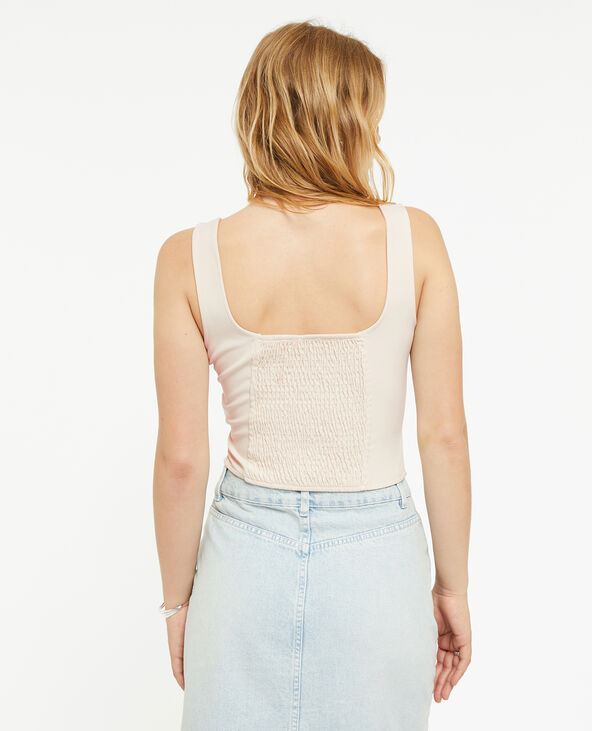 Top à bretelles façon corset beige - Pimkie