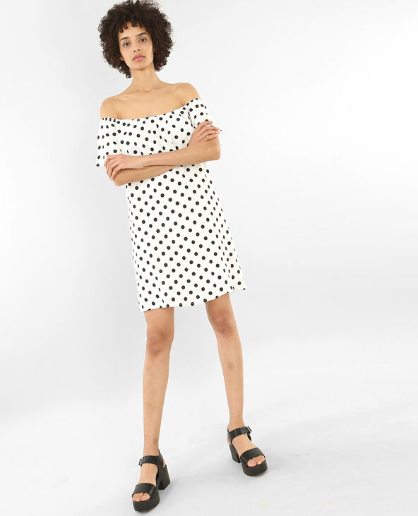 Robe à col bardot blanc - Pimkie