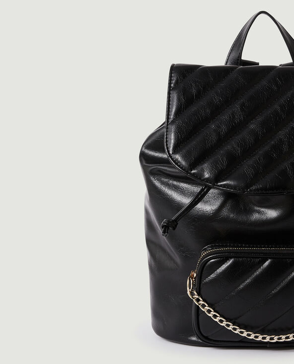 Sac à dos simili cuir noir - Pimkie
