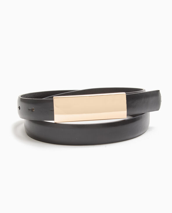 Ceinture fine avec boucle rectangulaire noir - Pimkie