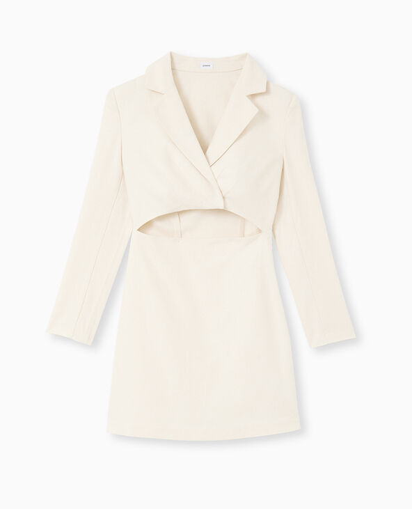 Robe blazer avec ouverture taille blanc - Pimkie