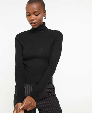 Pull à col roulé court noir - Pimkie