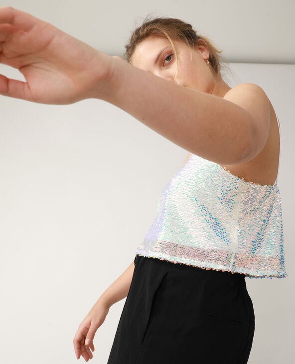 Top à sequins blanc - Pimkie