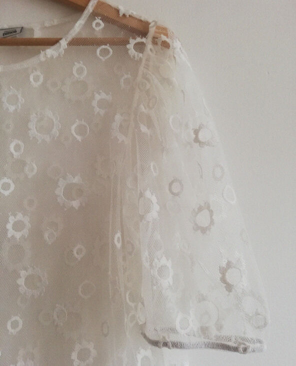 Top en organza blanc - Pimkie