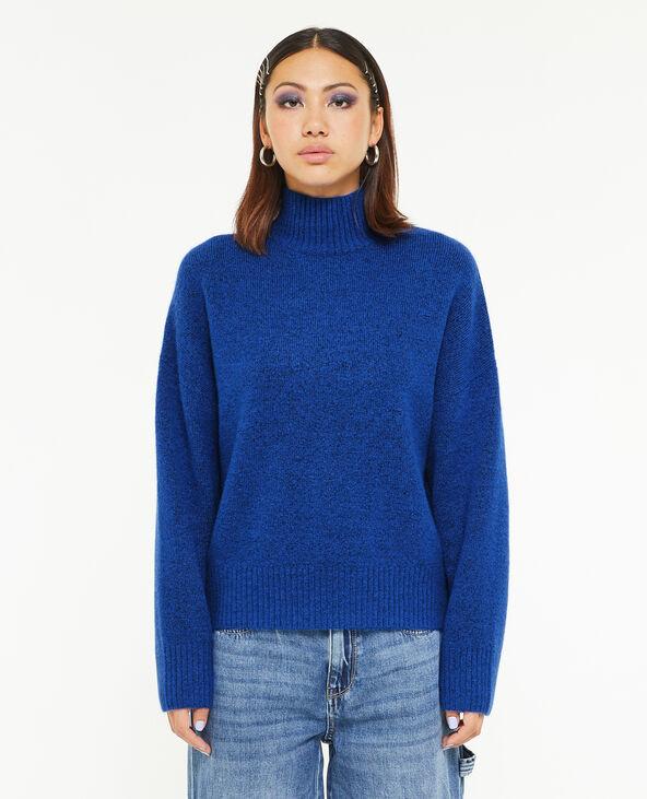 Pull oversize col montant bleu électrique - Pimkie