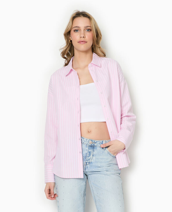 Chemise ample, droite et rayée rose - Pimkie