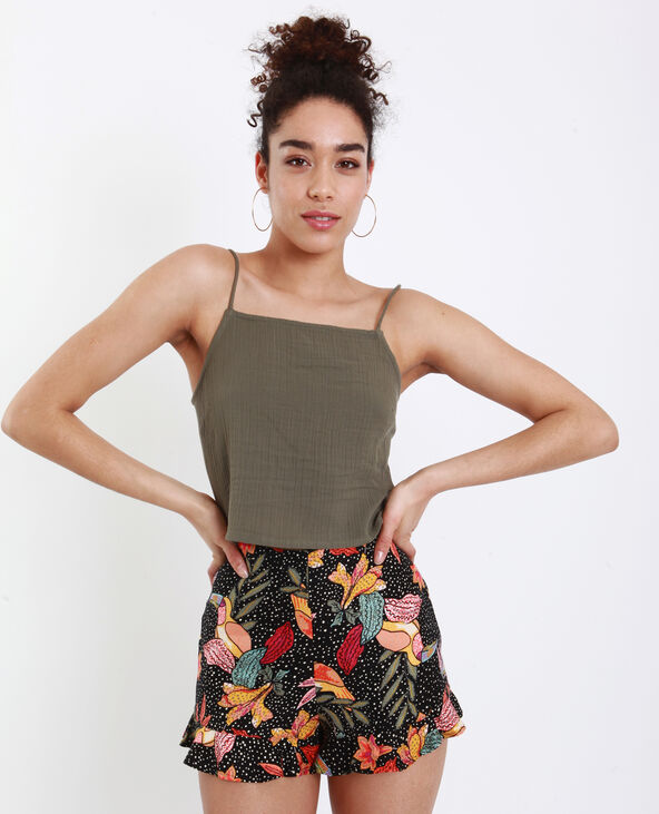 Crop top à fines bretelles taupe - Pimkie