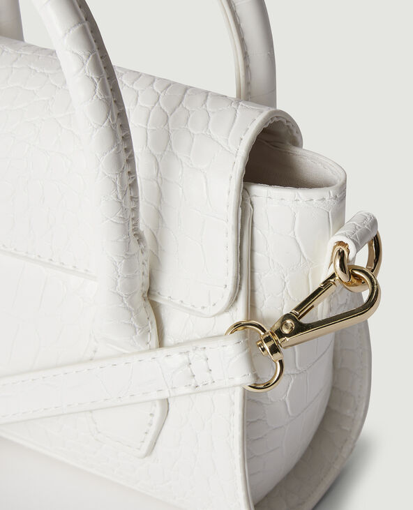 Mini-sac boxy effet croco blanc - Pimkie