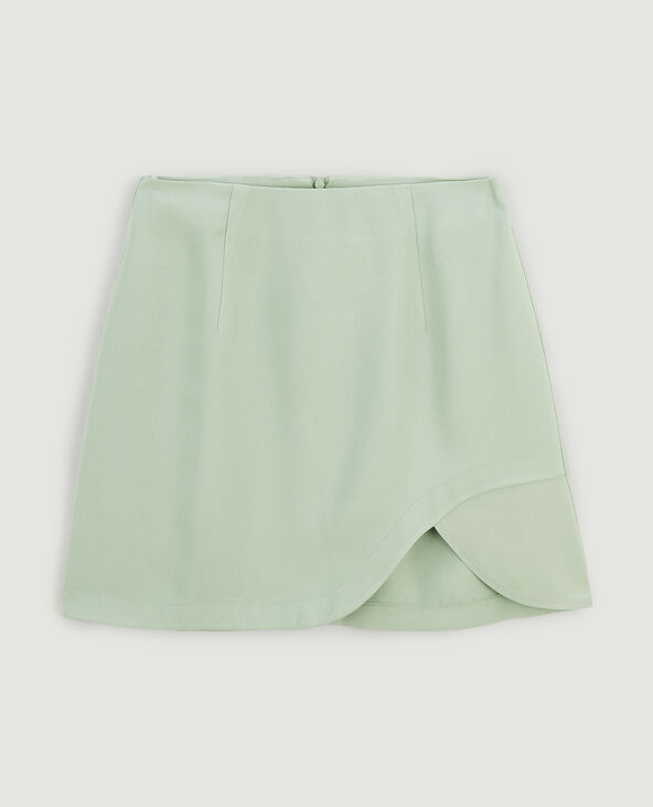 Jupe courte fente croisée vert - Pimkie