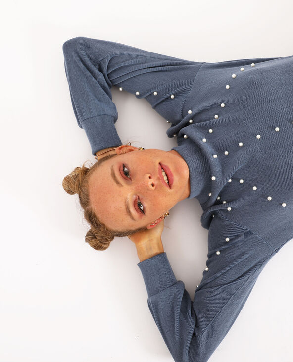 Petit pull à perles gris foncé - Pimkie