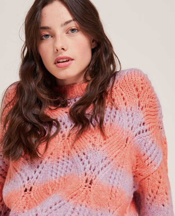 Pull bicolore maille ajourée rose - Pimkie
