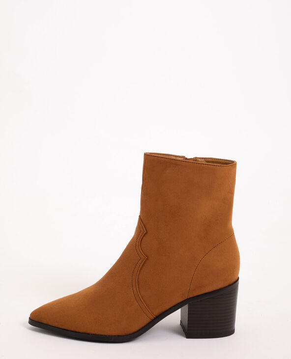 Boots western en suédine beige - Pimkie