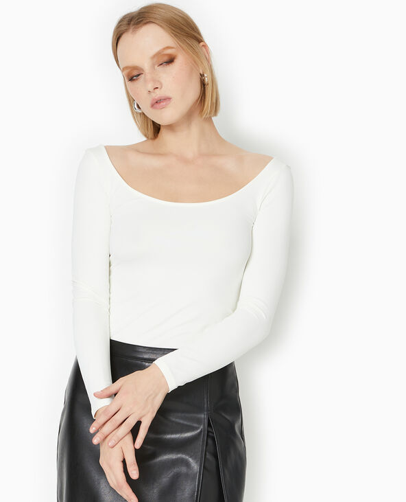 Top manches longues encolure danseuse blanc - Pimkie