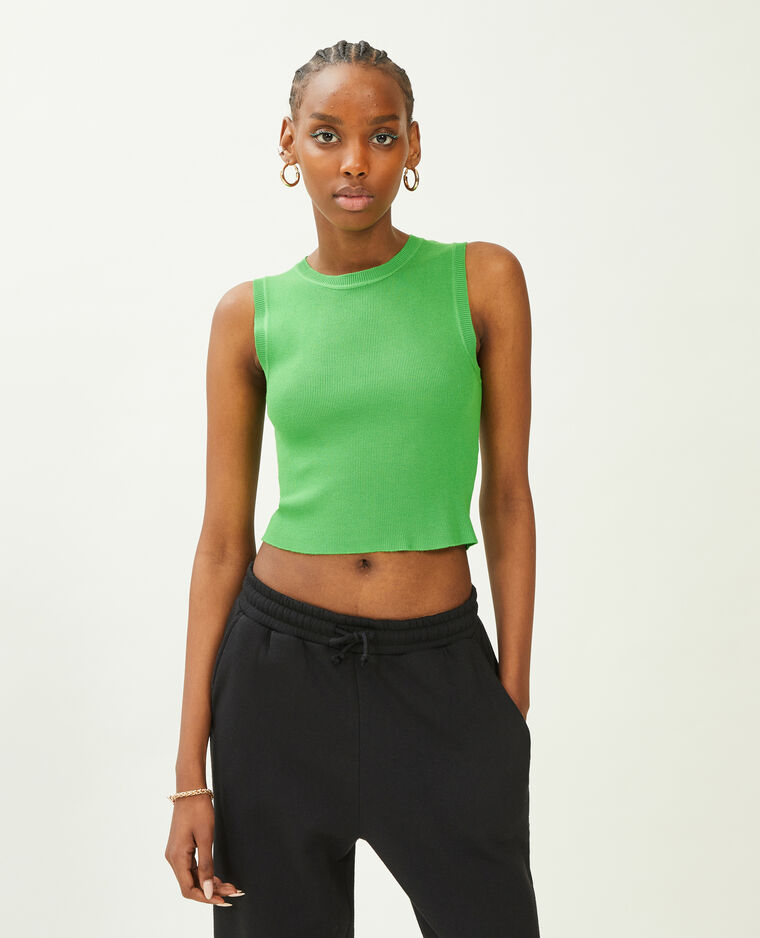 Débardeur court en maille vert - Pimkie
