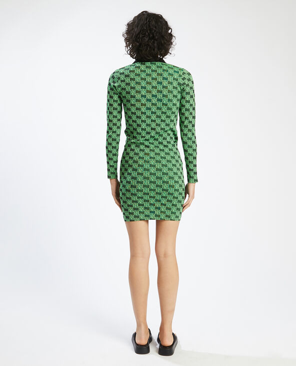 Robe polo manches longues vert - Pimkie