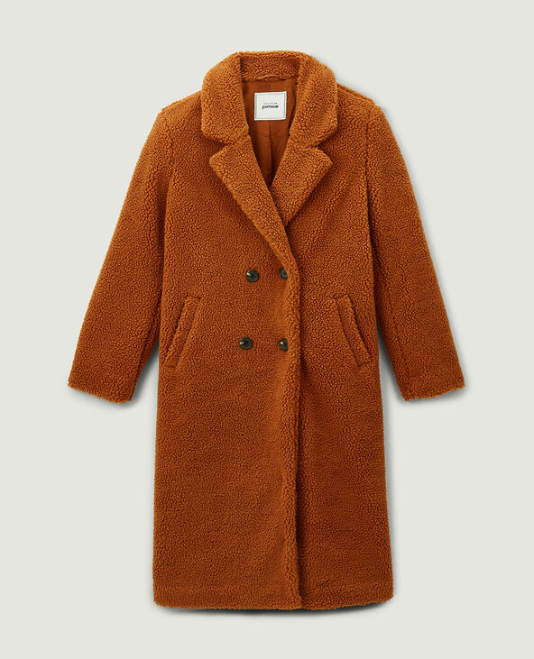 Manteau long sherpa beige - Pimkie