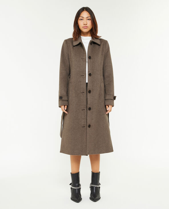 Manteau long col classique