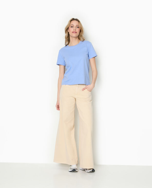 T-shirt basique col rond bleu - Pimkie