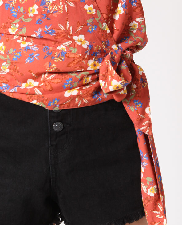 Blouse à fleurs marron - Pimkie