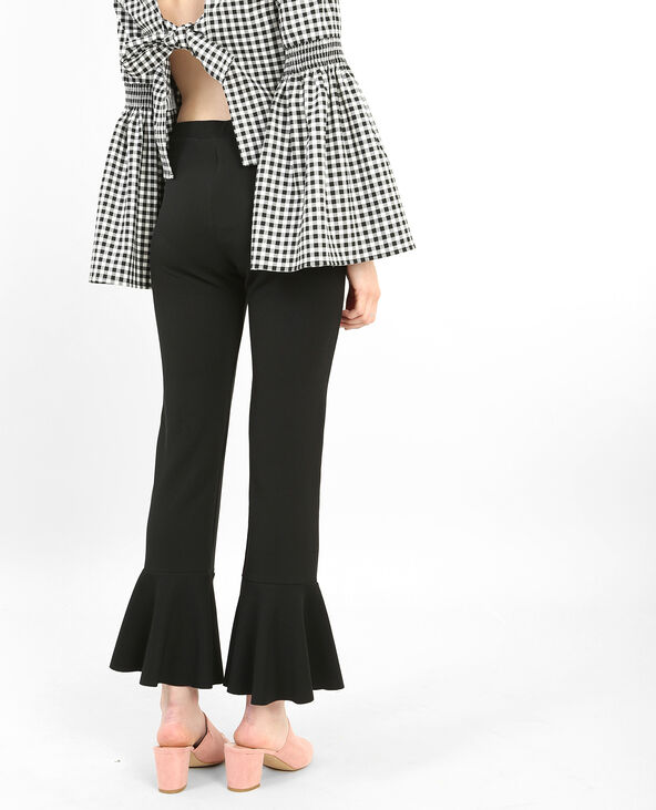 Pantalon bas volanté noir - Pimkie