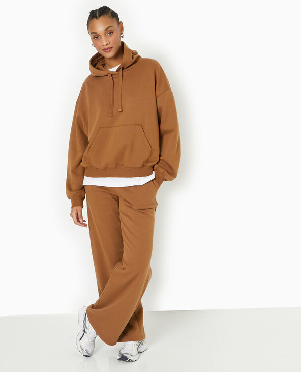 Sweat capuche avec poche devant marron - Pimkie