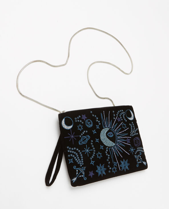 Pochette velours perles noir - Pimkie