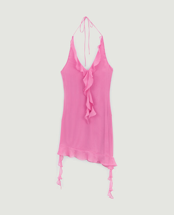 Robe courte dos-nu en tissu vaporeux rose - Pimkie