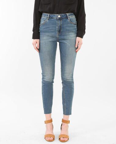 Jean skinny 7/8 taille hauteraw cut Jean stoned - Pimkie