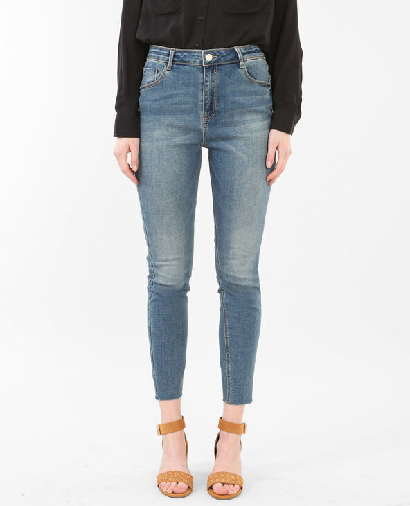 Jean skinny 7/8 taille hauteraw cut Jean stoned - Pimkie