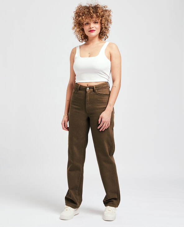 Jean large uni vieux rose - Pimkie