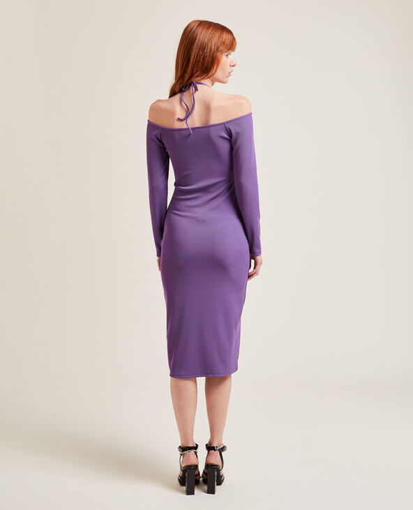 Robe longue en maille côtelée violet - Pimkie