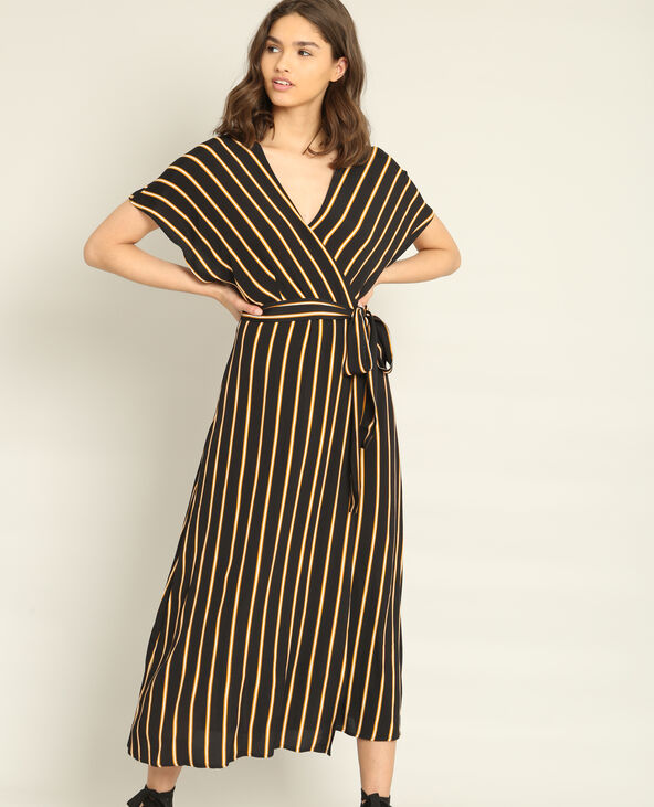 Robe longue croisée marron - Pimkie