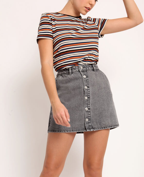 Jupe en jean gris clair - Pimkie