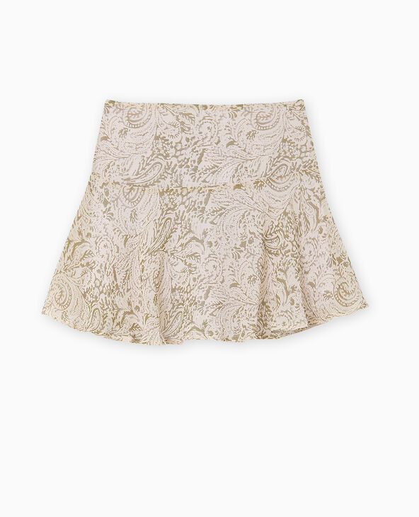 Jupe courte motif cachemire vert - Pimkie