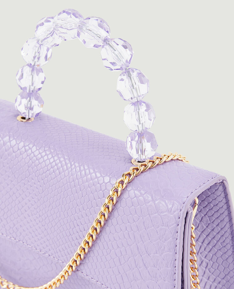 Sac boxy avec poignée perles violet - Pimkie