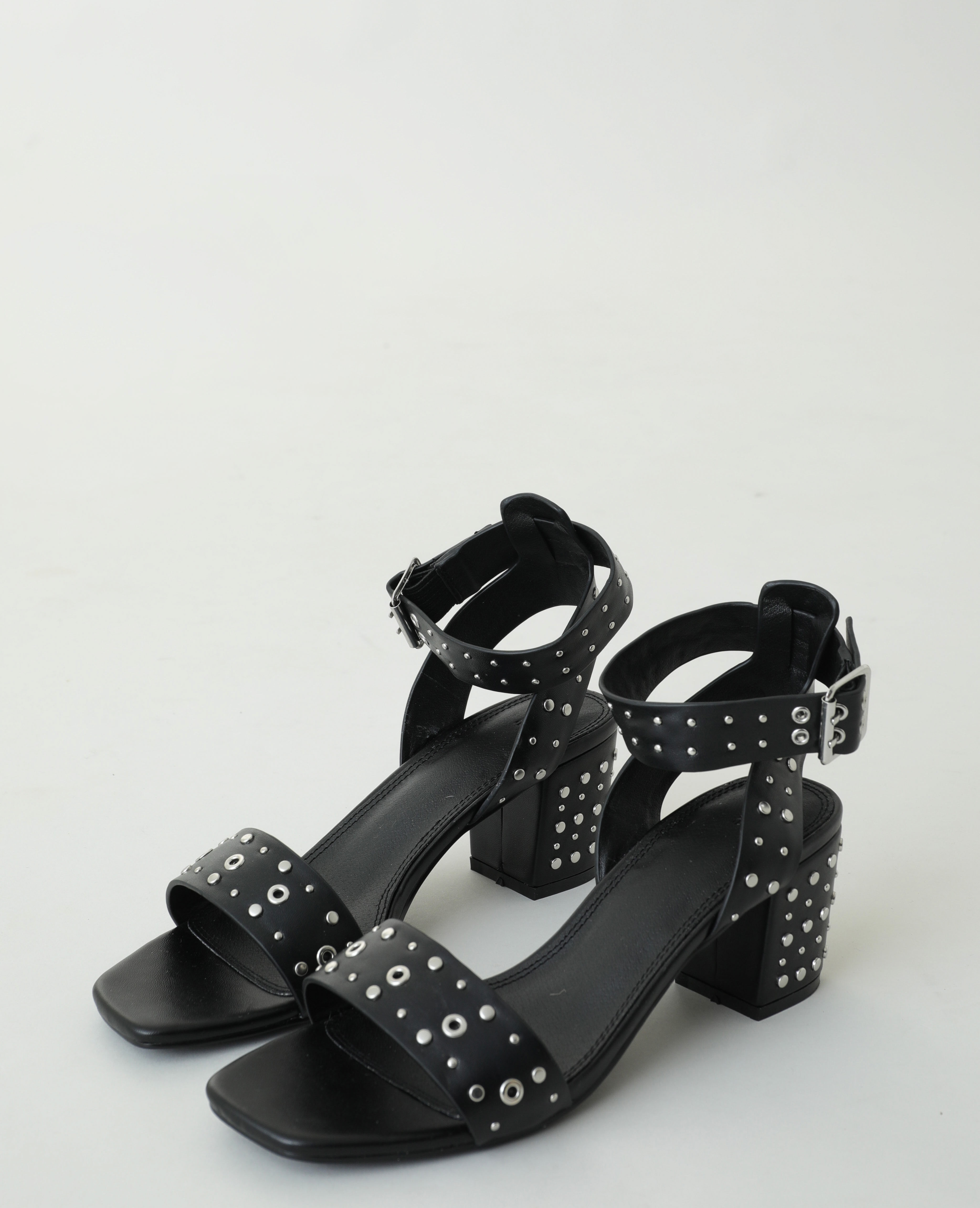 Galeries Lafayette Femme Chaussures Sandales À Fermeture Éclair Sandales à talons Zip Tie cuir Noir 