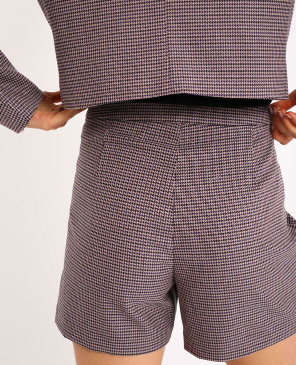 Jupe short pied-de-poule violet - Pimkie