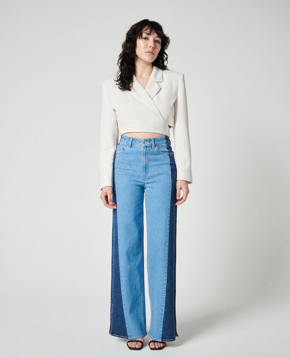 Jean wide taille haute bicolore bleu - Pimkie