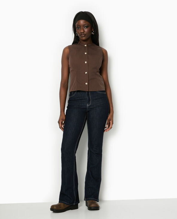 Veste sans manches avec boutons marron - Pimkie