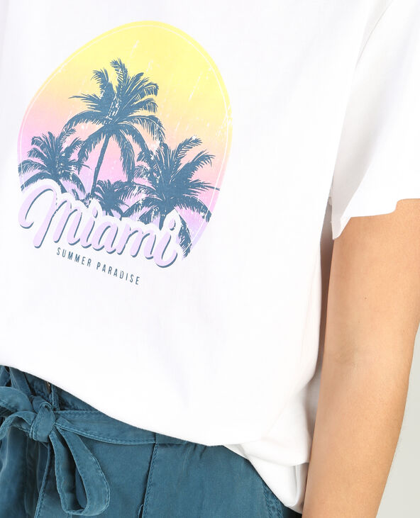 T-shirt Miami blanc - Pimkie
