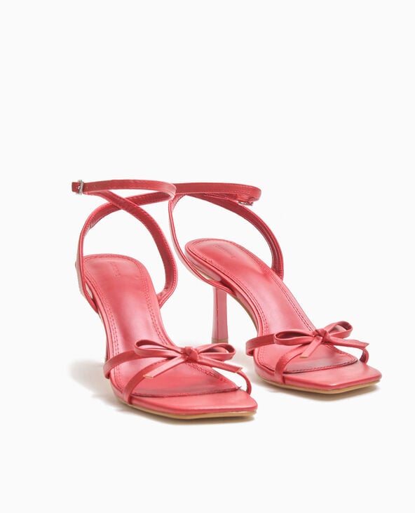 Sandales à talon avec nœud rouge - Pimkie