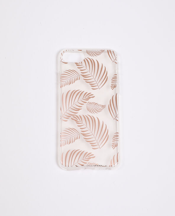 Coque iPhone 6/6s/7/8 motifs feuilles cuivré - Pimkie