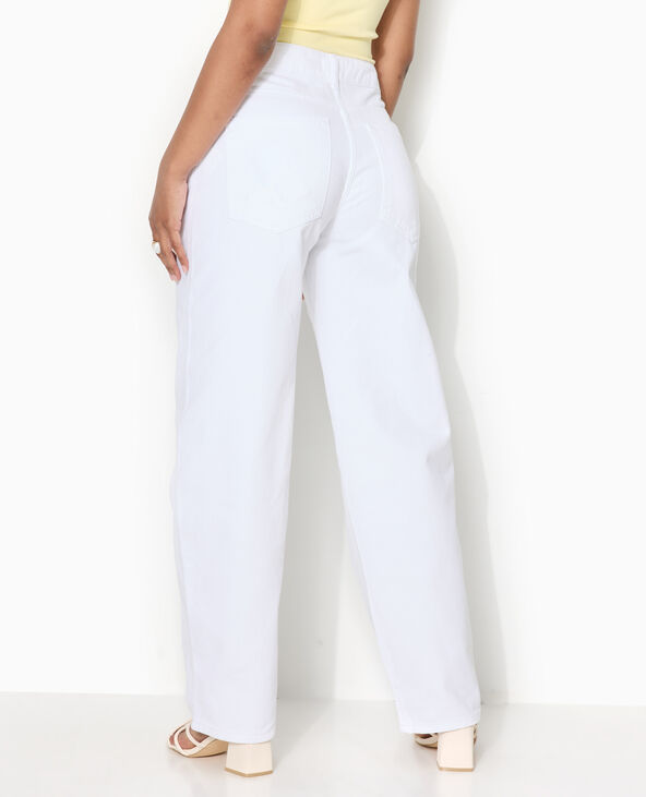 Jean barrel taille haute blanc - Pimkie