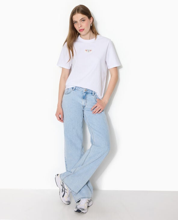 T-shirt avec étiquette cousue devant blanc - Pimkie