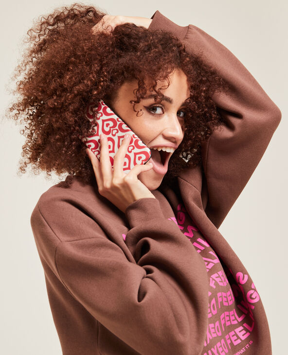 Coque iPhone "cœurs" rouge - Pimkie
