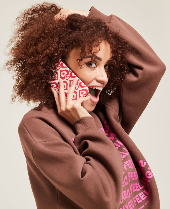 Coque iPhone "cœurs" rouge - Pimkie