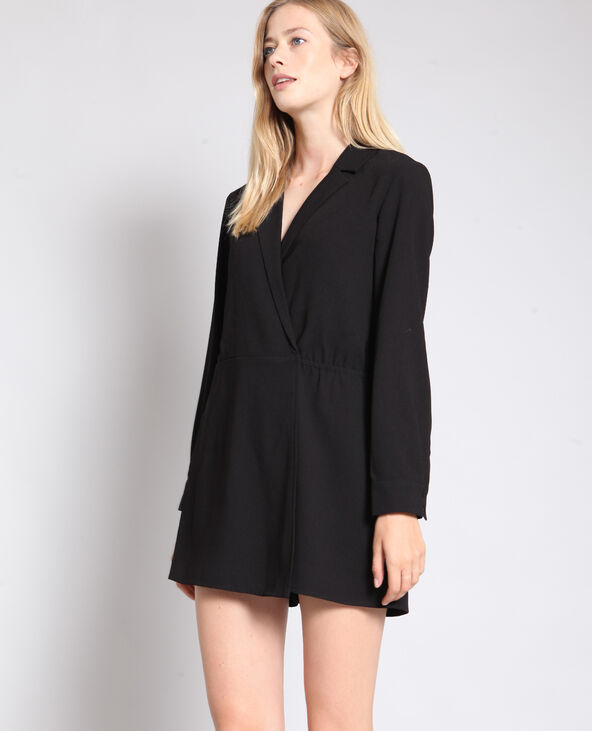 Combishort col tailleur noir - Pimkie