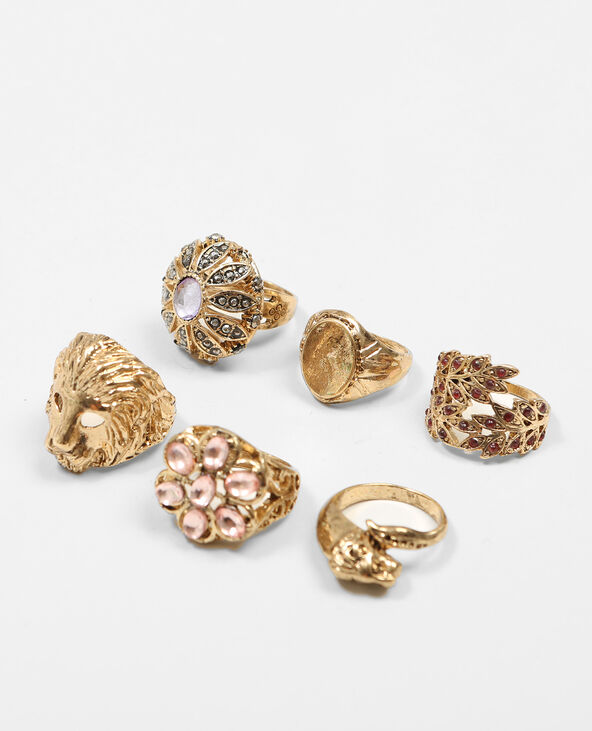 Lot de 6 bagues doré - Pimkie