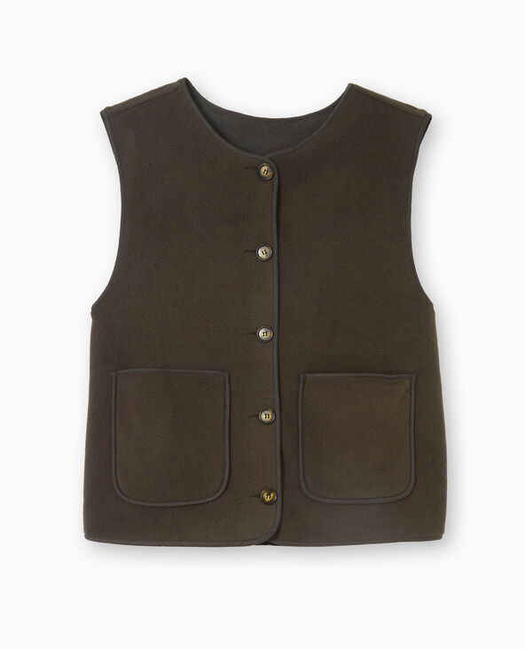 Veste sans manches en polaire marron - Pimkie