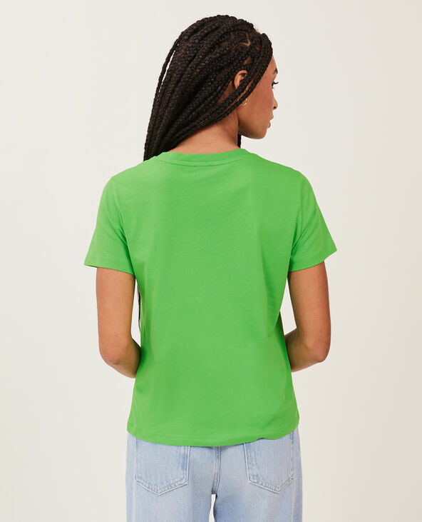 T-shirt basique col rond vert - Pimkie